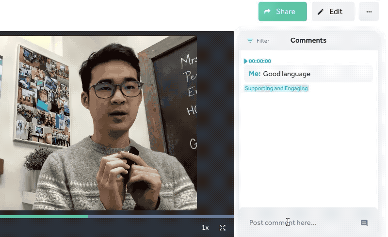 choose other rubric rubric-time stamped commenting-Swivl Teams